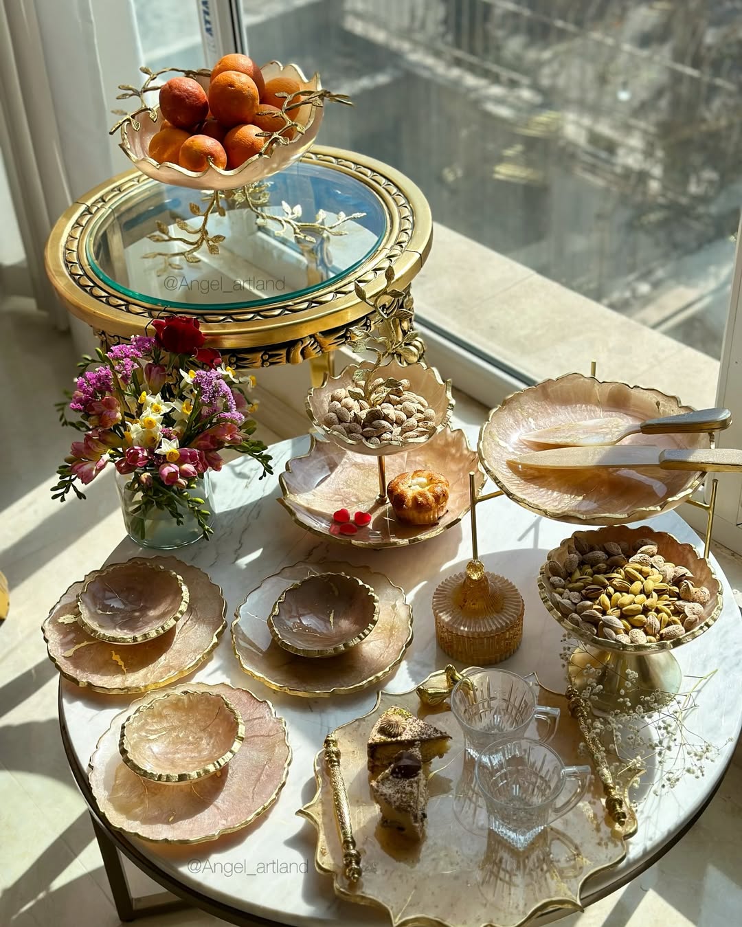 نیم ست پذیرایی طرح مرمر